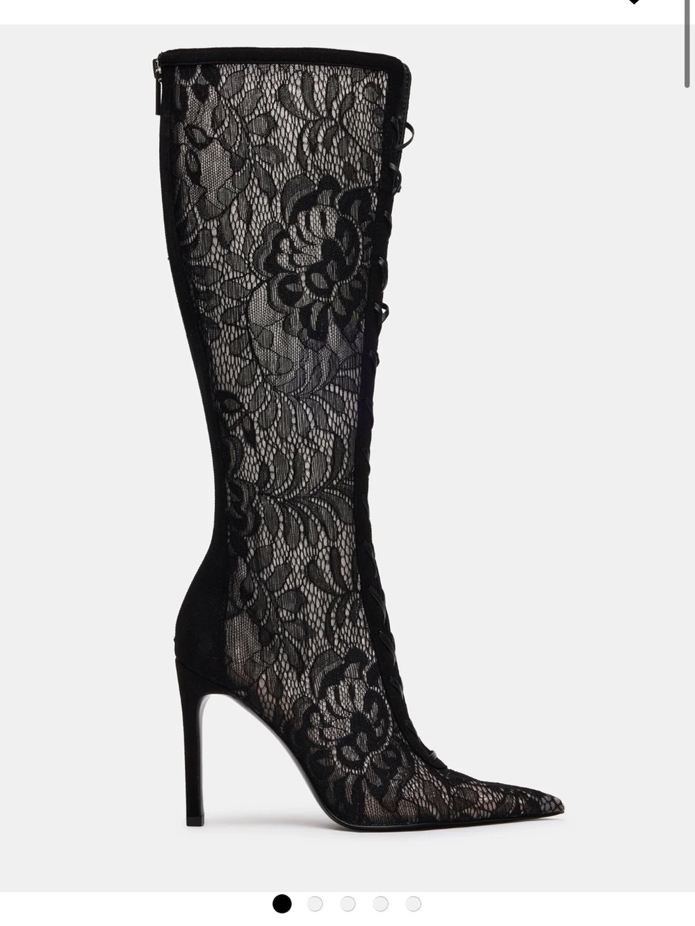 Steve Madden Black Lace Knee-High Boots- brand new never word w tag, very sexy